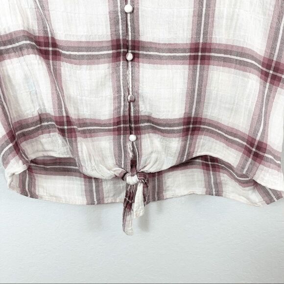PAIGE Baylee Top Pink/Purple Cropped Dolan Sleeve Blouse w/Tie Front Size Small - Picture 7 of 11